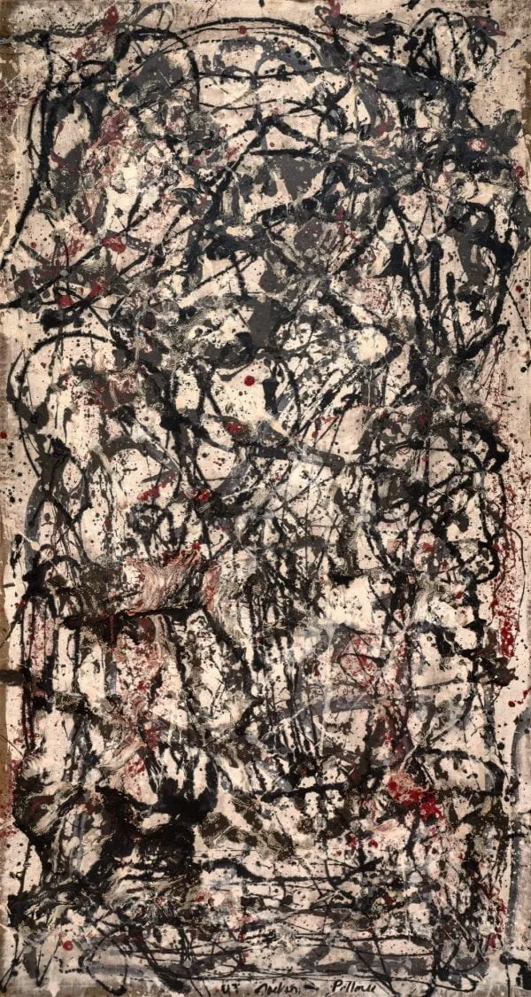 Reprodukcija Jackson Pollock - Enchanted Forest - Ročno slikane stenske slike, olje na platnu, oljne slike, moderne stenske slike, umetniške slike za na steno, ambientalne, abstraktne, dekorativne stenske slike