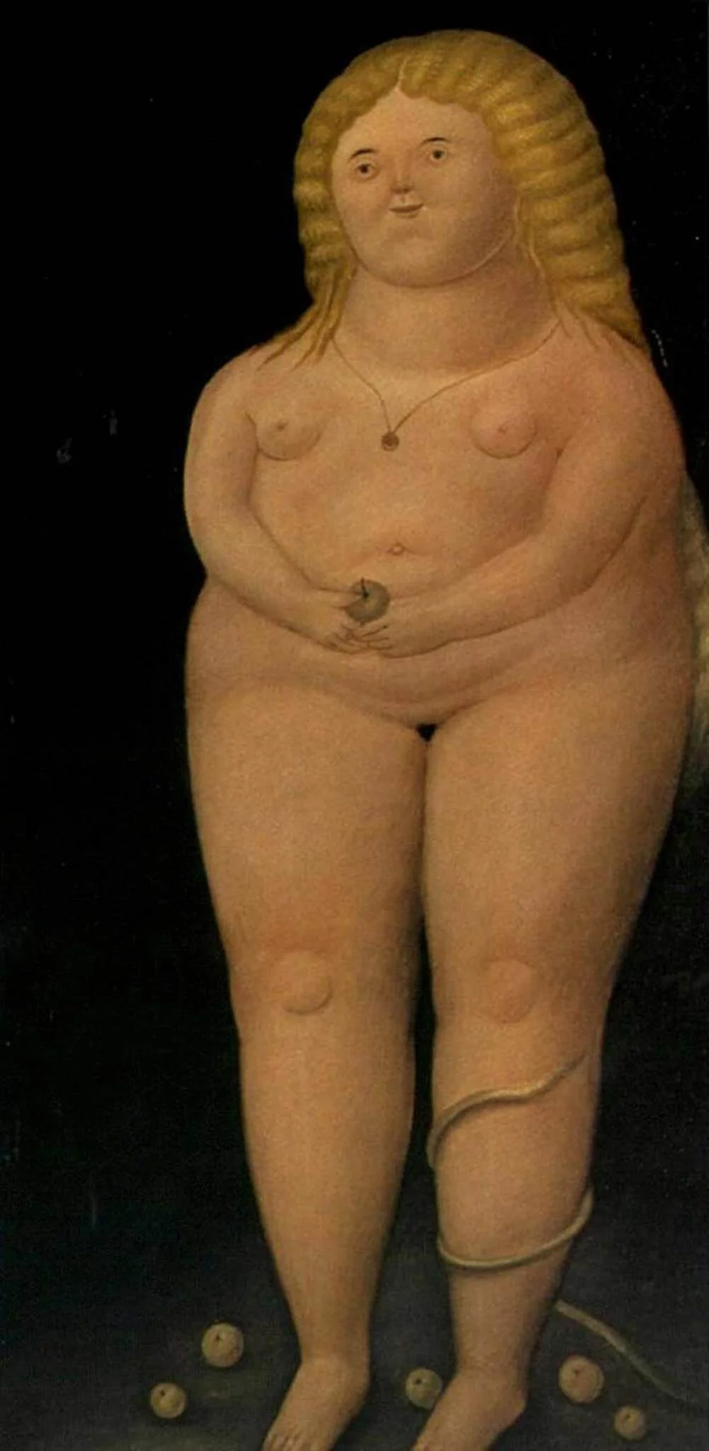 Reprodukcija Fernando Botero - Eve - Ročno slikane stenske slike, olje na platnu, oljne slike, moderne stenske slike, umetniške slike za na steno, ambientalne, abstraktne, dekorativne stenske slike