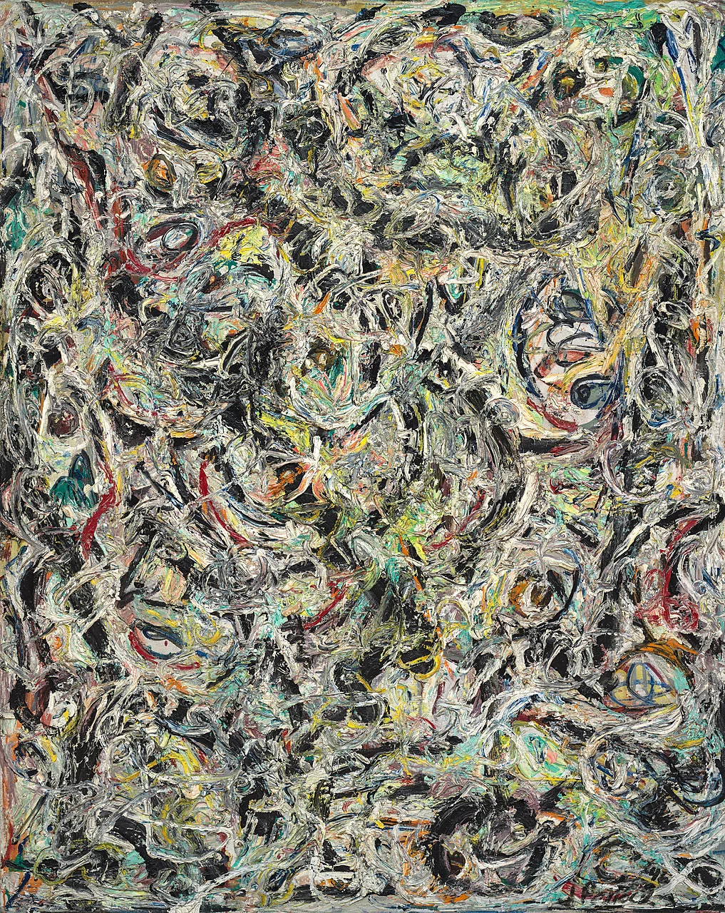 Jackson Pollock – Augen in der Hitze (Klänge im Gras) – handgemalte Reproduktion auf Leinwand