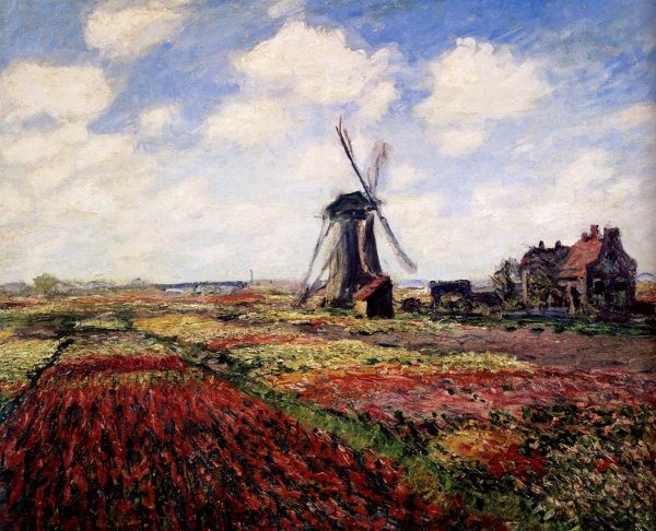 Reprodukcije slik - Claude Monet - Field Of Tulips In Holland - Fire - Ročno slikane stenske slike, olje na platnu, oljne slike, moderne stenske slike, umetniške slike za na steno, ambientalne, abstraktne, dekorativne stenske slike