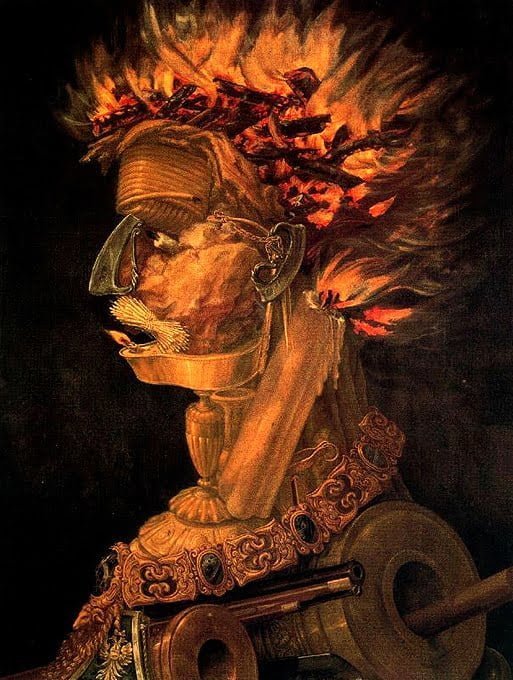 Giuseppe Arcimboldo - Fire - Feuer (Gemälde, Leinwandbilder)
