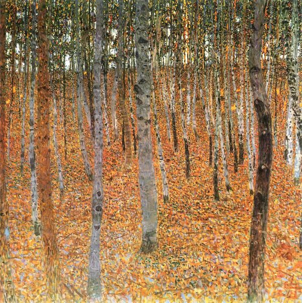Riproduzioni di dipinti - Gustav Klimt - Bosco di faggi - Dipinti a mano per pareti, olio su tela, dipinti ad olio, quadri moderni, quadri d'arte per pareti, ambientali, astratti, quadri decorativi per pareti