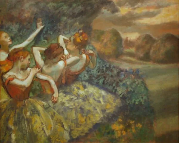 Reprodukcije slik - Edgar Degas - Four Dancers - Ročno slikane stenske slike, olje na platnu, oljne slike, moderne stenske slike, umetniške slike za na steno, ambientalne, abstraktne, dekorativne stenske slike