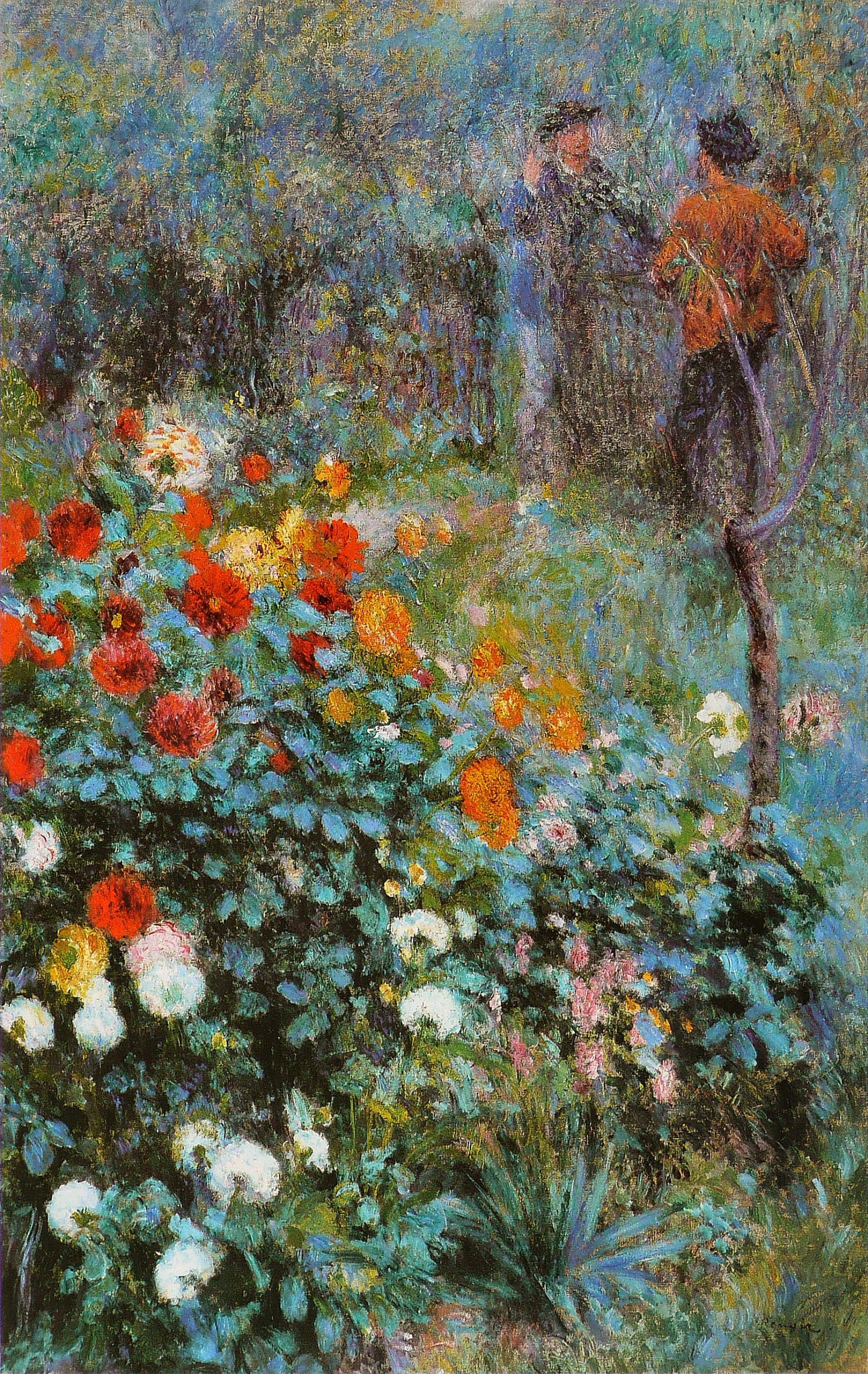 Pierre A. Renoir - Garden in the rue Cortot - reproduction of famous painting by famous artist, hand painted painting on canvas