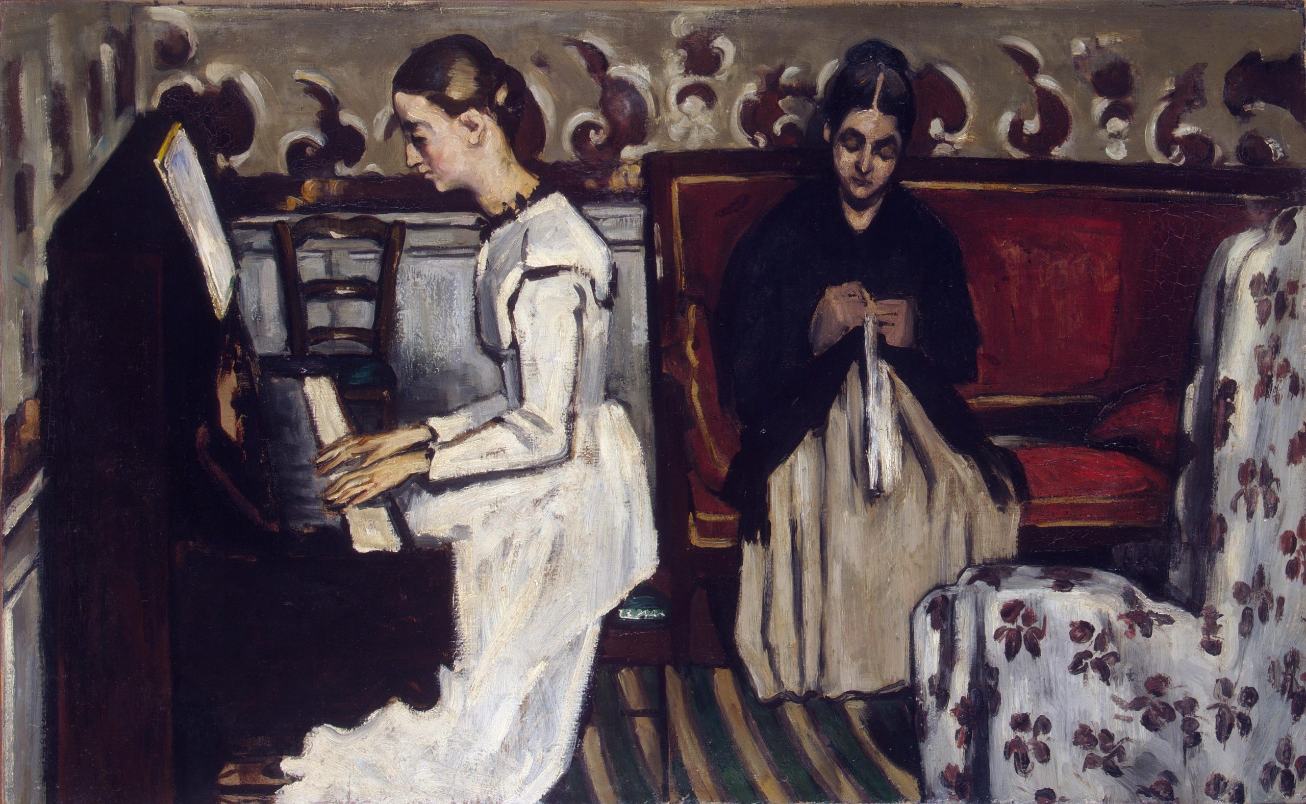 Paul Cezanne - Girl at the Piano (The Overture to Tannhauser) (Paul Cezanne - Mädchen am Klavier (Die Ouvertüre zu Tannhäuser)) - Gemälde, Leinwandbilder, Reproduktion