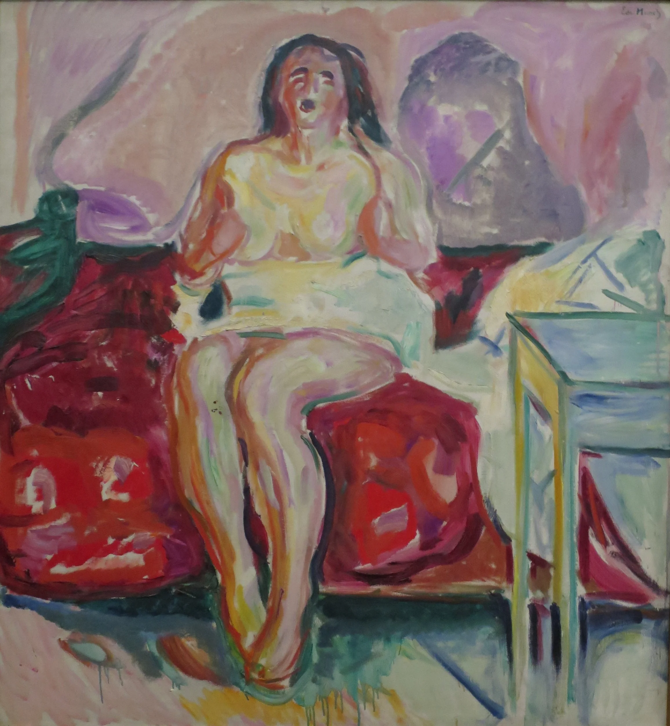 Stenske slike na platnu - Edvard Munch - Girl yawning - Ročno slikane slike, reprodukcije slik znanih slikarjev, olje na platnu, oljne slike, moderne stenske slike, umetniške slike za na steno, ambientalne, abstraktne, dekorativne stenske slike