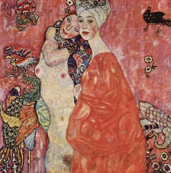 Stenske slike na platnu - Gustav Klimt - Girlfriends - Ročno slikane slike, reprodukcije slik znanih slikarjev, olje na platnu, oljne slike, moderne stenske slike, umetniške slike za na steno, ambientalne, abstraktne, dekorativne stenske slike