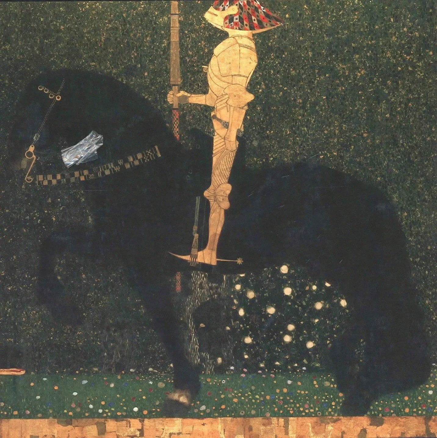 Gustav Klimt - Gold Cavalier - reproduction of famous painting by famous artist, hand painted painting on canvas, oil painting