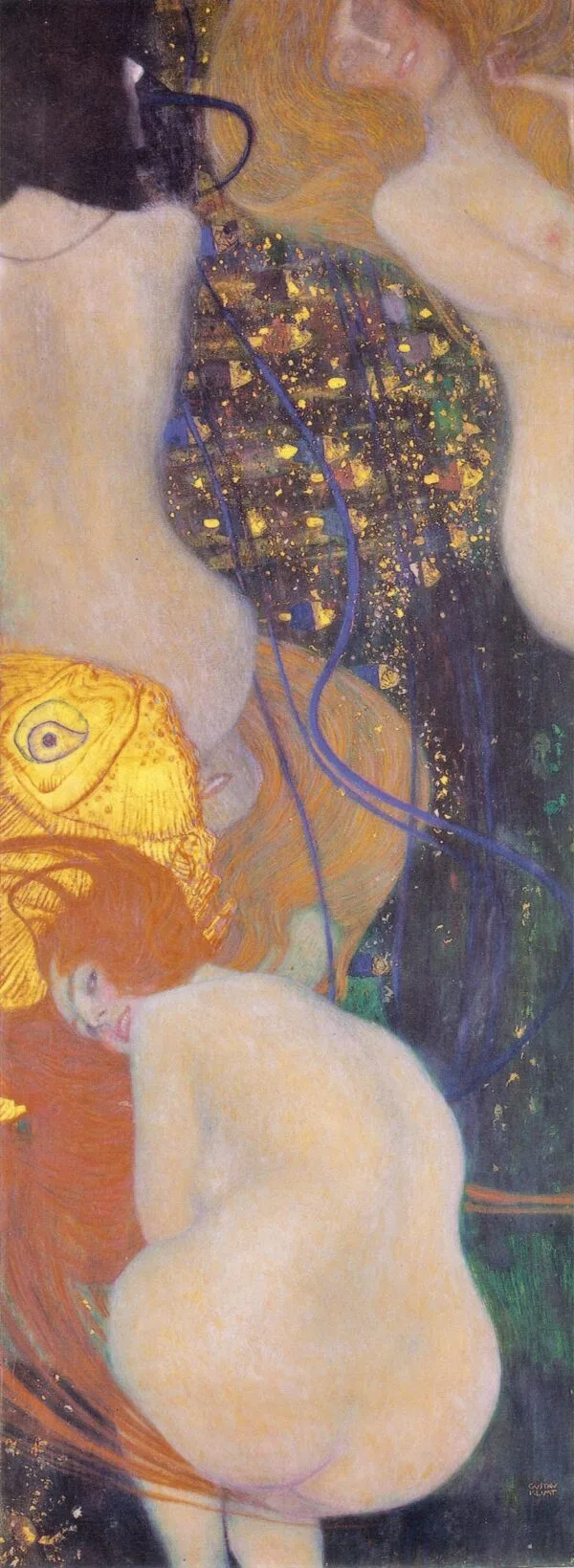 Stenske slike na platnu - Gustav Klimt - Goldfish - Ročno slikane slike, reprodukcije slik znanih slikarjev, olje na platnu, oljne slike, moderne stenske slike, umetniške slike za na steno, ambientalne, abstraktne, dekorativne stenske slike