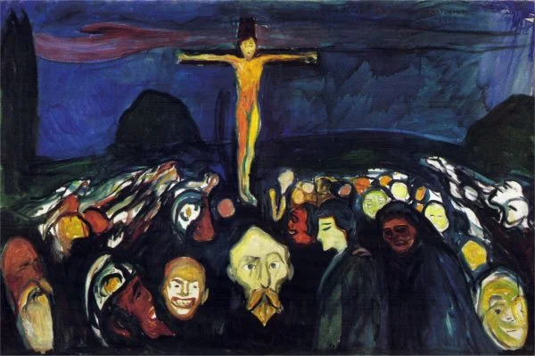 Stenske slike na platnu - Edvard Munch - Golgotha - Ročno slikane slike, reprodukcije slik znanih slikarjev, olje na platnu, oljne slike, moderne stenske slike, umetniške slike za na steno, ambientalne, abstraktne, dekorativne stenske slike