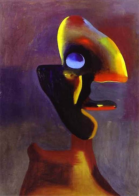 Stenske slike na platnu - Joan Miro - Head of a Man - Ročno slikane slike, reprodukcije slik znanih slikarjev, olje na platnu, oljne slike, moderne stenske slike, umetniške slike za na steno, ambientalne, abstraktne, dekorativne stenske slike
