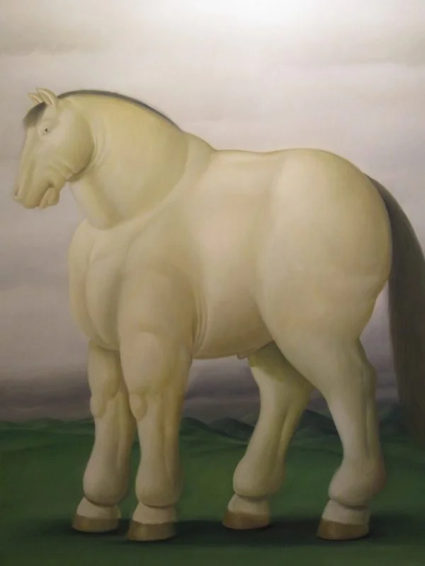 Horse Caballo - Fernando Botero - reproduction of famous painting by famous artist, hand painted painting on canvas