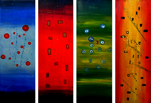 stenske slike na platnu - Igra-Barv večdelna slika - Umetniška slika - moderne slike, ambientalne slike za na steno, abstraktne slike, dekorativne stenske slike, nakup in prodaja slik