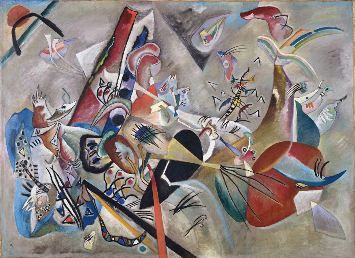 Im Grau (Concert) (Impression III [Konzert]) - Vasilij Kandinski - reproduction of famous painting by famous artist, hand painted painting on canvas, oil painting.