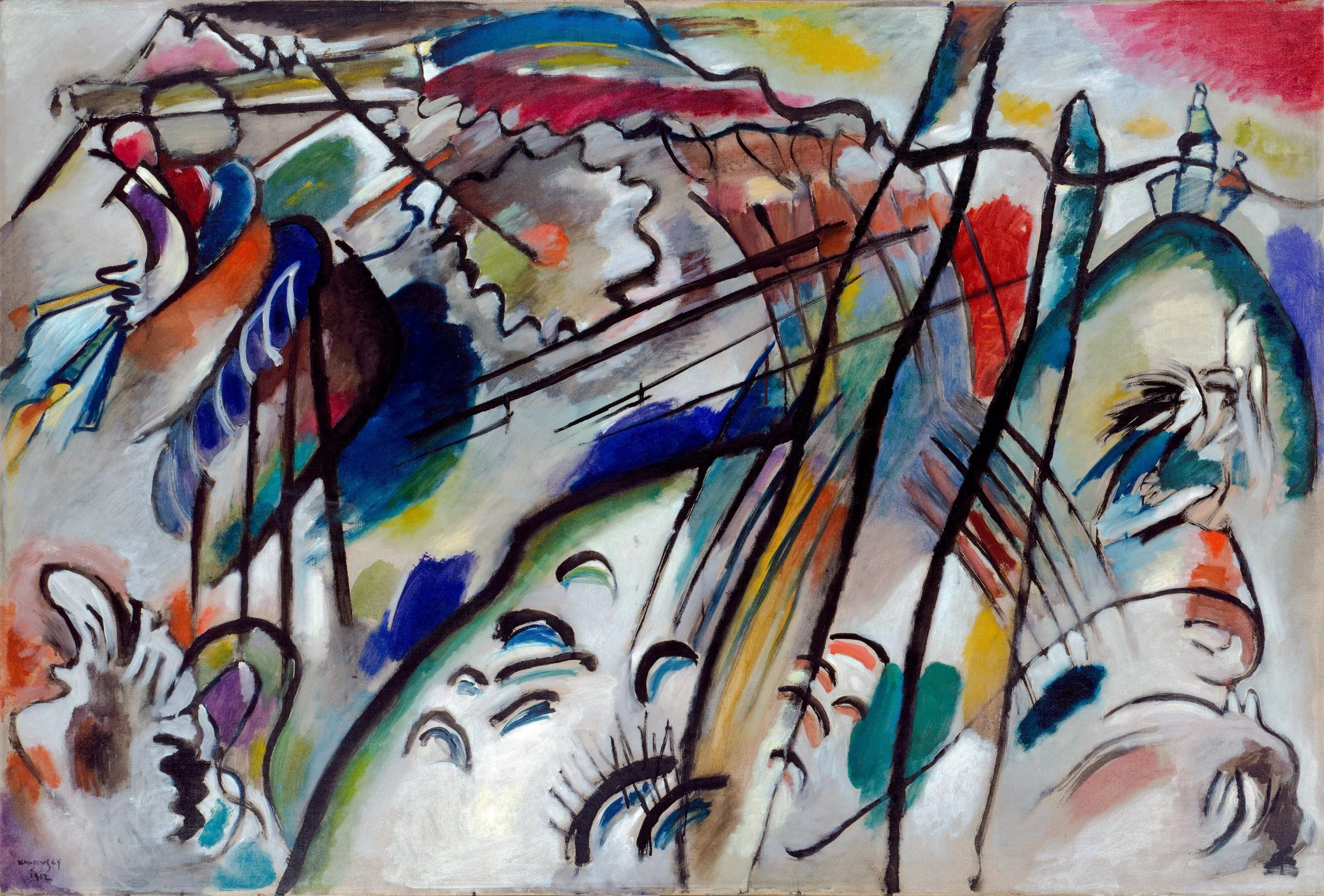Wassily Kandinsky – Improvisation 28 (zweite Fassung) – handgemalte Reproduktion auf Leinwand