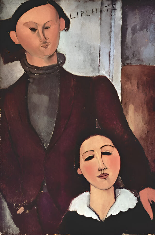 Stenske slike na platnu - Amedeo Modigliani - Jacques and Berthe Lipchitz - Ročno slikane slike, reprodukcije slik znanih slikarjev, olje na platnu, oljne slike, moderne stenske slike, umetniške slike za na steno, ambientalne, abstraktne, dekorativne stenske slike