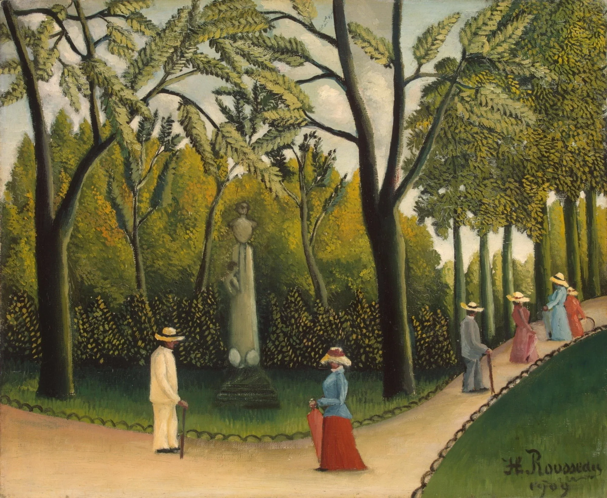 Stenske slike na platnu - Henri Rousseau - Jardin du Luxembourg - Ročno slikane slike, reprodukcije slik znanih slikarjev, olje na platnu, oljne slike, moderne stenske slike, umetniške slike za na steno, ambientalne, abstraktne, dekorativne stenske slike
