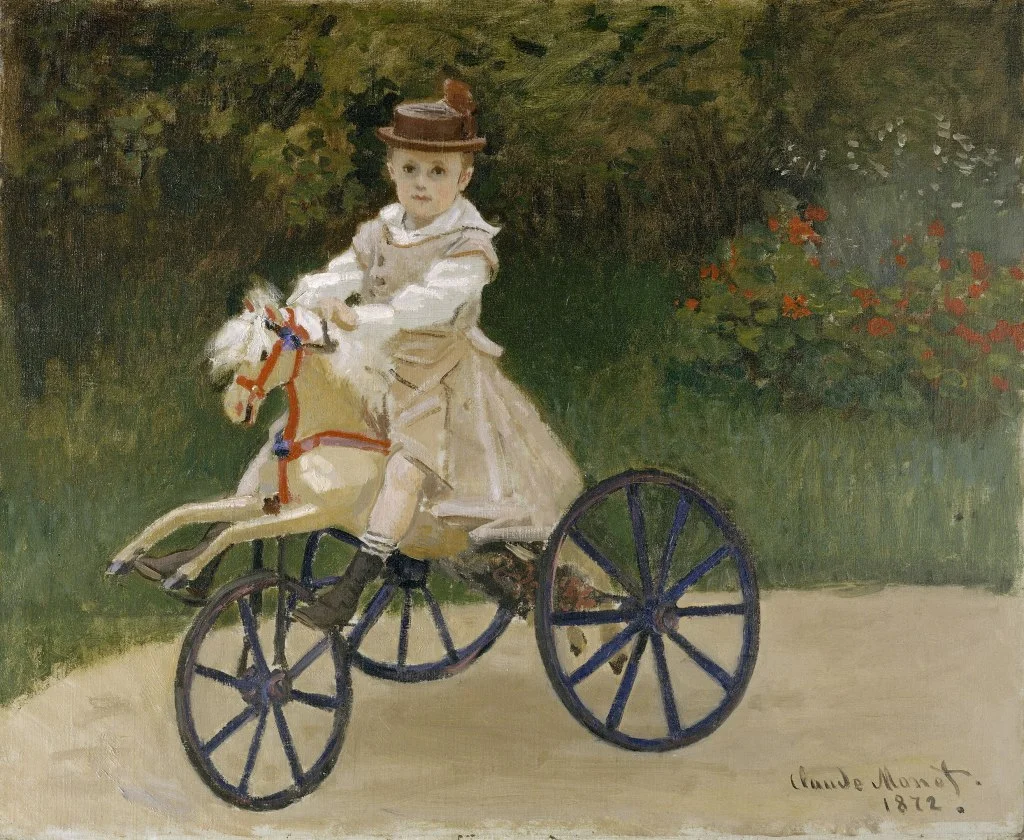 Claude Monet – Jean Monet auf seinem Schaukelpferd – handgemalte Reproduktion auf Leinwand