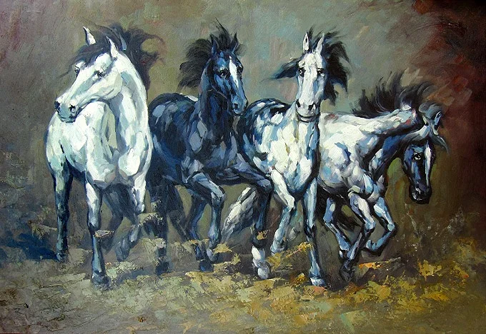 pitture murali su tela - Cavalli - Quadri d'arte - quadri moderni, quadri d'ambiente per il muro, quadri astratti, quadri decorativi, compravendita quadri