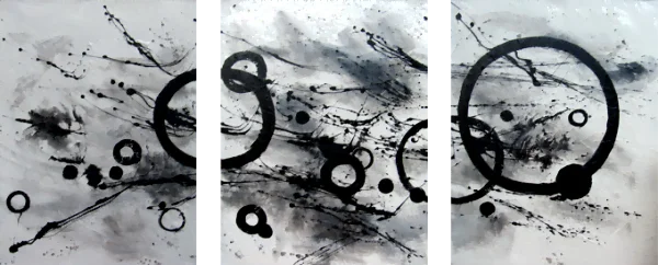 falfestmények vászonra - Többrészes Modern festmény Kör fehéren - Művészi festészet - modern festmények, ambient festmények falra, absztrakt festmények, dekoratív falfestmények, festmények adásvétele