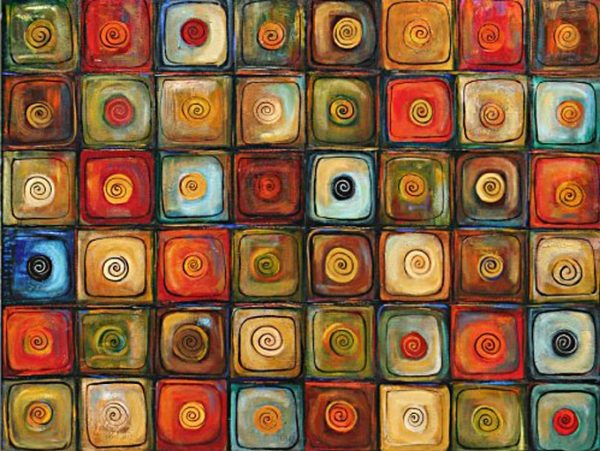 Stenske slike na platnu - Kvadrati 2 - Umetniška slika - moderne slike, ambientalne slike za na steno, abstraktne slike, dekorativne stenske slike, nakup in prodaja slik