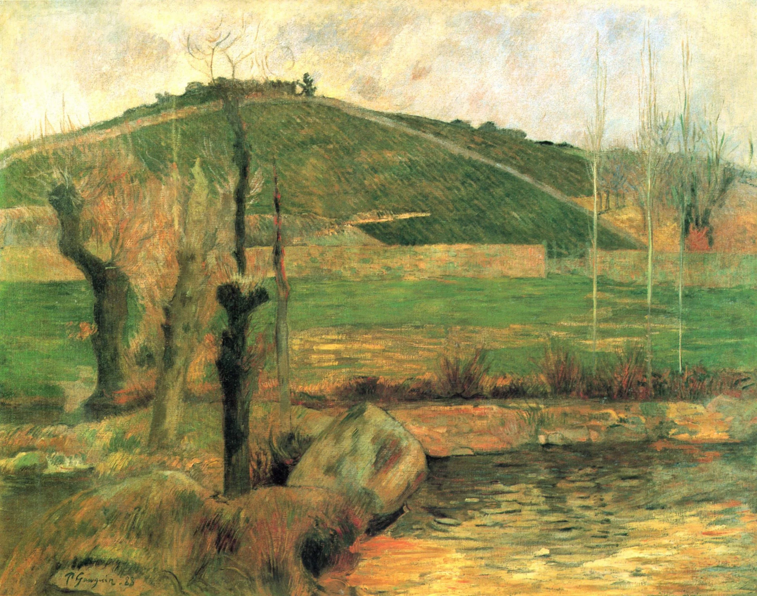 Stenske slike na platnu - Paul Gauguin - L'Aven en contre bas de la Montagne Sainte-Marguerite - Ročno slikane slike, reprodukcije slik znanih slikarjev, olje na platnu, oljne slike, moderne stenske slike, umetniške slike za na steno, ambientalne, abstraktne, dekorativne stenske slike