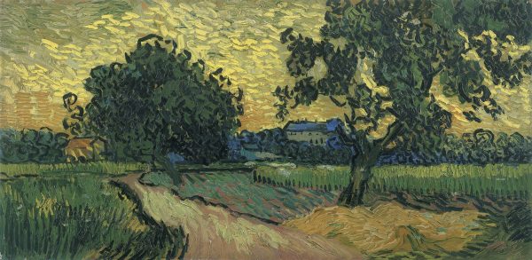 Stenske slike na platnu - Vincent Van Gogh - Landscape at Twilight - Ročno slikane slike, reprodukcije slik znanih slikarjev, olje na platnu, oljne slike, moderne stenske slike, umetniške slike za na steno, ambientalne, abstraktne, dekorativne stenske slike