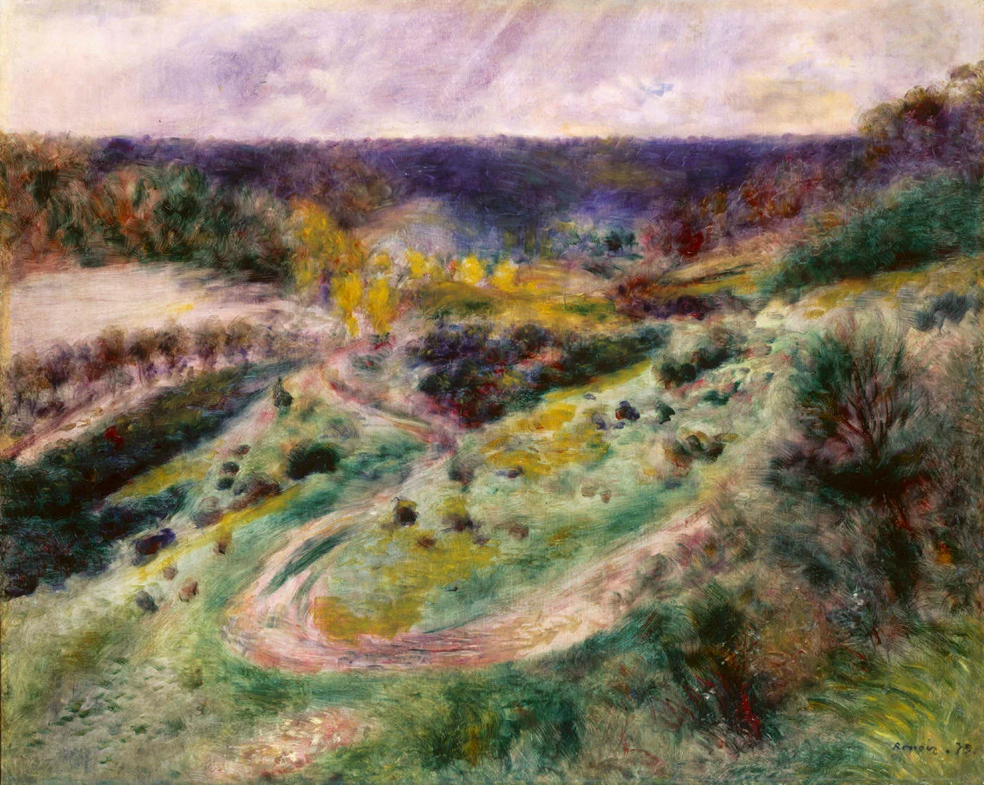 Pierre A. Renoir - Landscape at Wargemont - reproduction of famous painting by famous artist, hand painted painting on canvas, impressionism, landscape