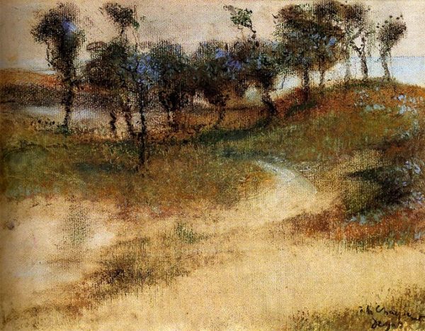 Edgar Degas - Landscape by the sea - reproduction of famous painting by famous artist, hand painted painting on canvas, impressionism, landscape