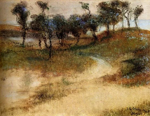 Stenske slike na platnu - Edgar Degas - Landscape by the sea - Ročno slikane slike, reprodukcije slik znanih slikarjev, olje na platnu, oljne slike, moderne stenske slike, umetniške slike za na steno, ambientalne, abstraktne, dekorativne stenske slike