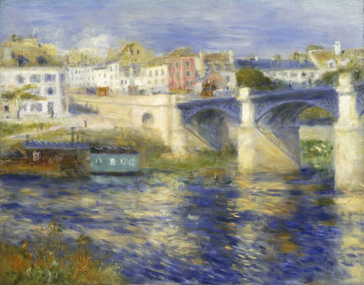 Quadri su tela - Pierre A. Renoir - Le Pont de Chatou - Dipinti a mano, riproduzioni di famosi pittori, olio su tela, quadri ad olio, quadri moderni, quadri d'arte per le pareti, ambientali, astratti, quadri decorativi per le pareti.