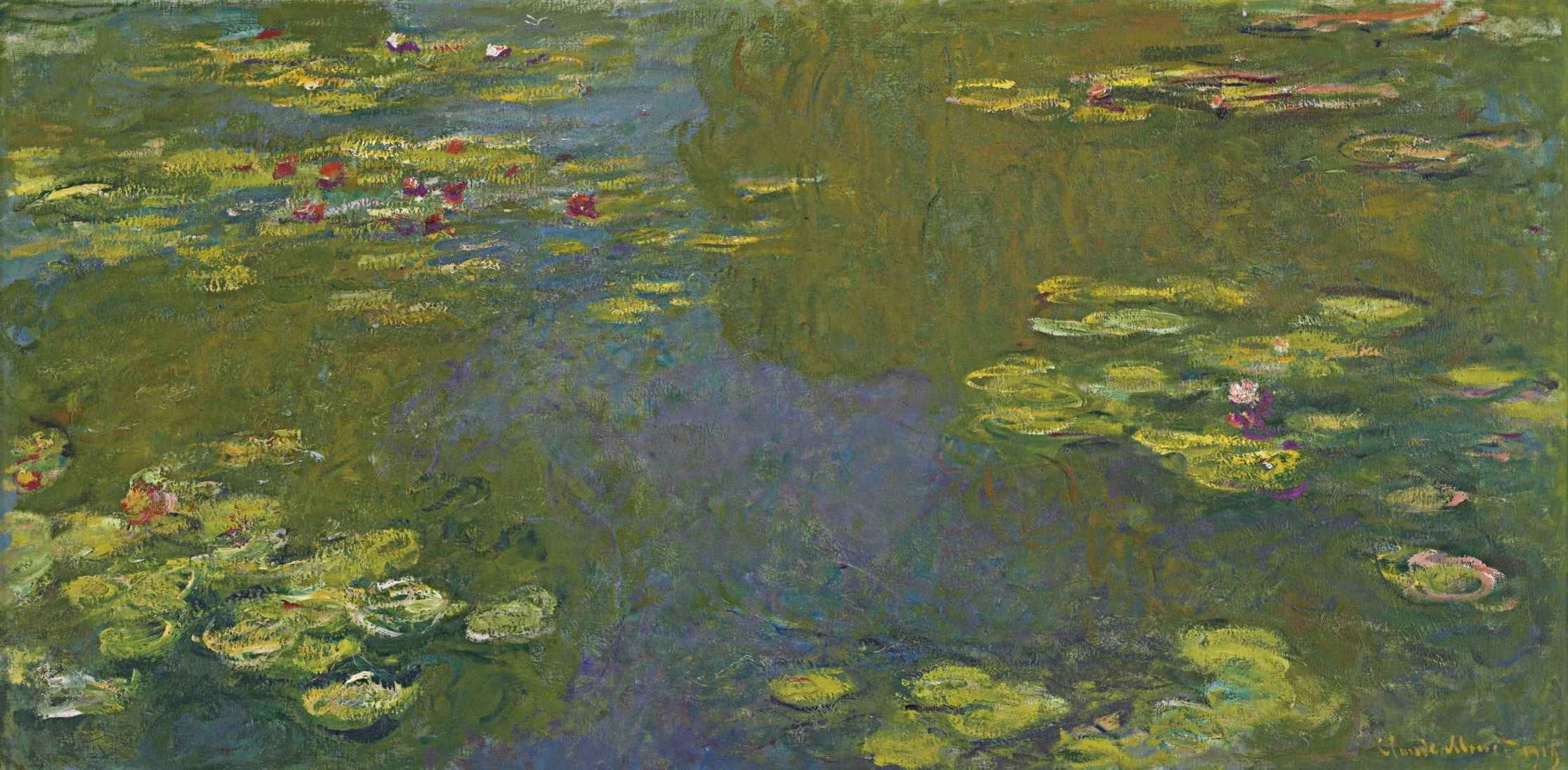 Claude Monet - Le bassin aux nymphéas - reproduction of famous painting by famous artist, hand painted painting on canvas, impressionism, landscape