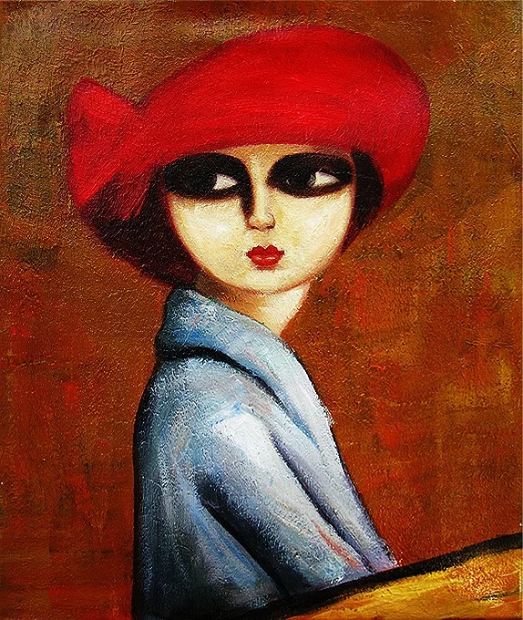 Zidne slike na platnu - Umetnička Lijepa djevojka - moderne slike, ambijentalne slike za zid, apstraktne slike, dekorativne zidne slike, kupovina i prodaja slika