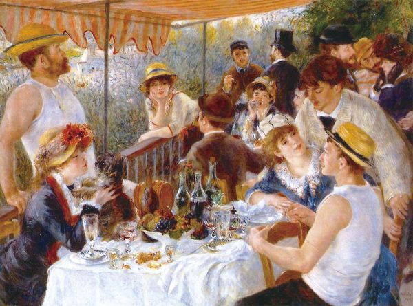 Stenske slike na platnu - Pierre A. Renoir - Luncheon Of The Boating Party - Ročno slikane slike, reprodukcije slik znanih slikarjev, olje na platnu, oljne slike, moderne stenske slike, umetniške slike za na steno, ambientalne, abstraktne, dekorativne stenske slike