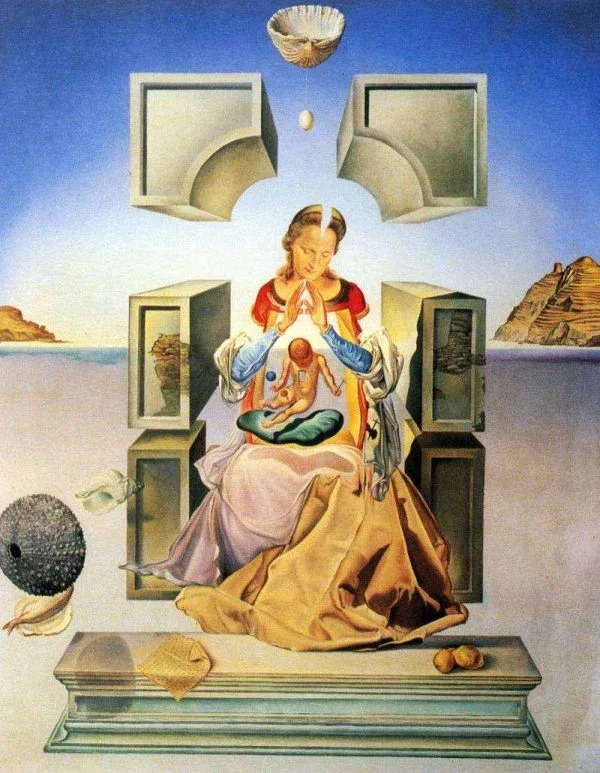 Stenske slike na platnu - Salvador Dali - Madonna of Port Lligat - Ročno slikane slike, reprodukcije slik znanih slikarjev, olje na platnu, oljne slike, moderne stenske slike, umetniške slike za na steno, ambientalne, abstraktne, dekorativne stenske slike