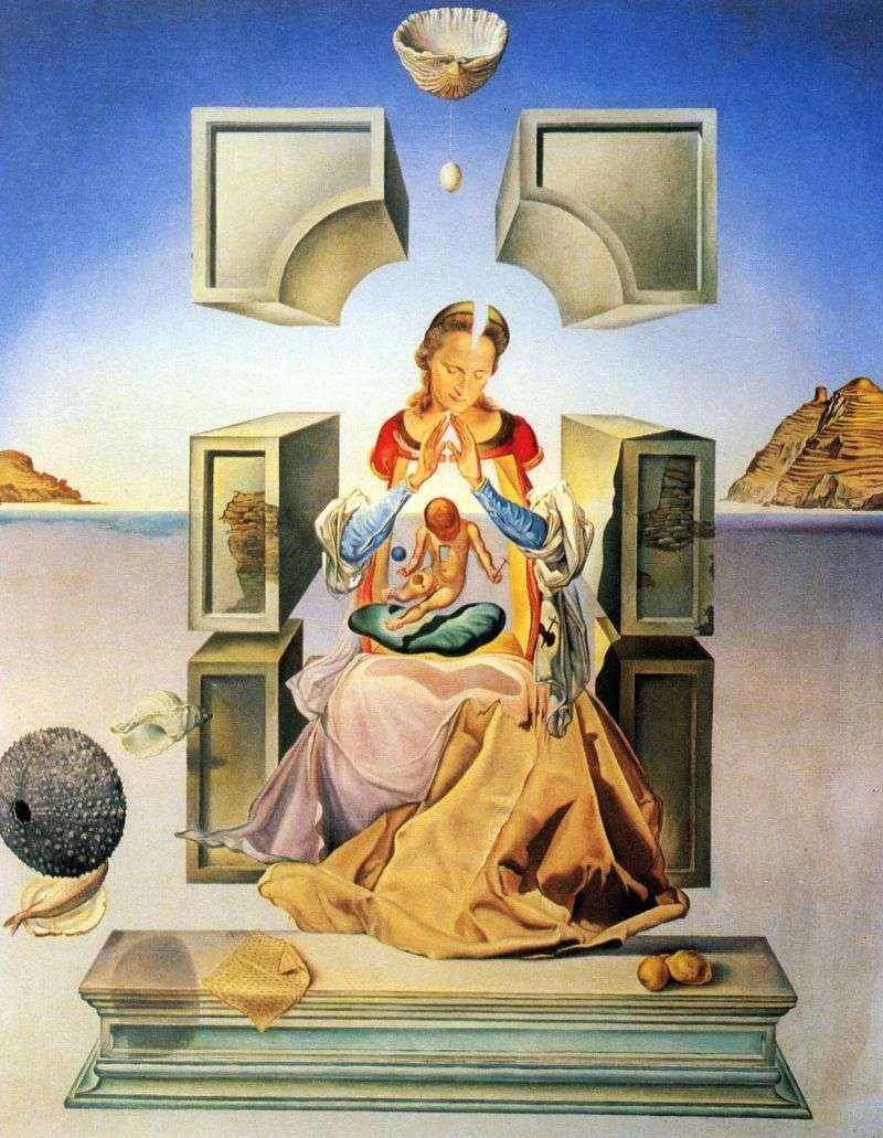 Stenske slike na platnu - Salvador Dali - Madonna of Port Lligat - Ročno slikane slike, reprodukcije slik znanih slikarjev, olje na platnu, oljne slike, moderne stenske slike, umetniške slike za na steno, ambientalne, abstraktne, dekorativne stenske slike