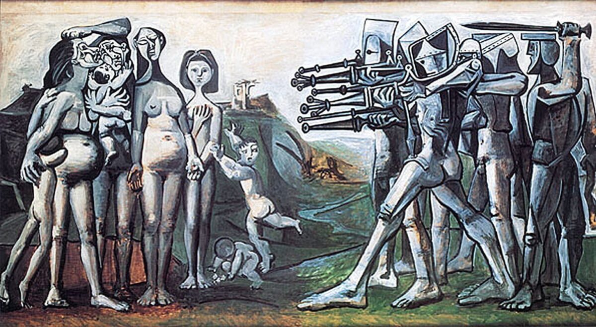 Quadro Su Tela Pablo Picasso 'Massadre En Coree' – Stampa HD 50x100cm, Telaio In Legno, Made In Italy