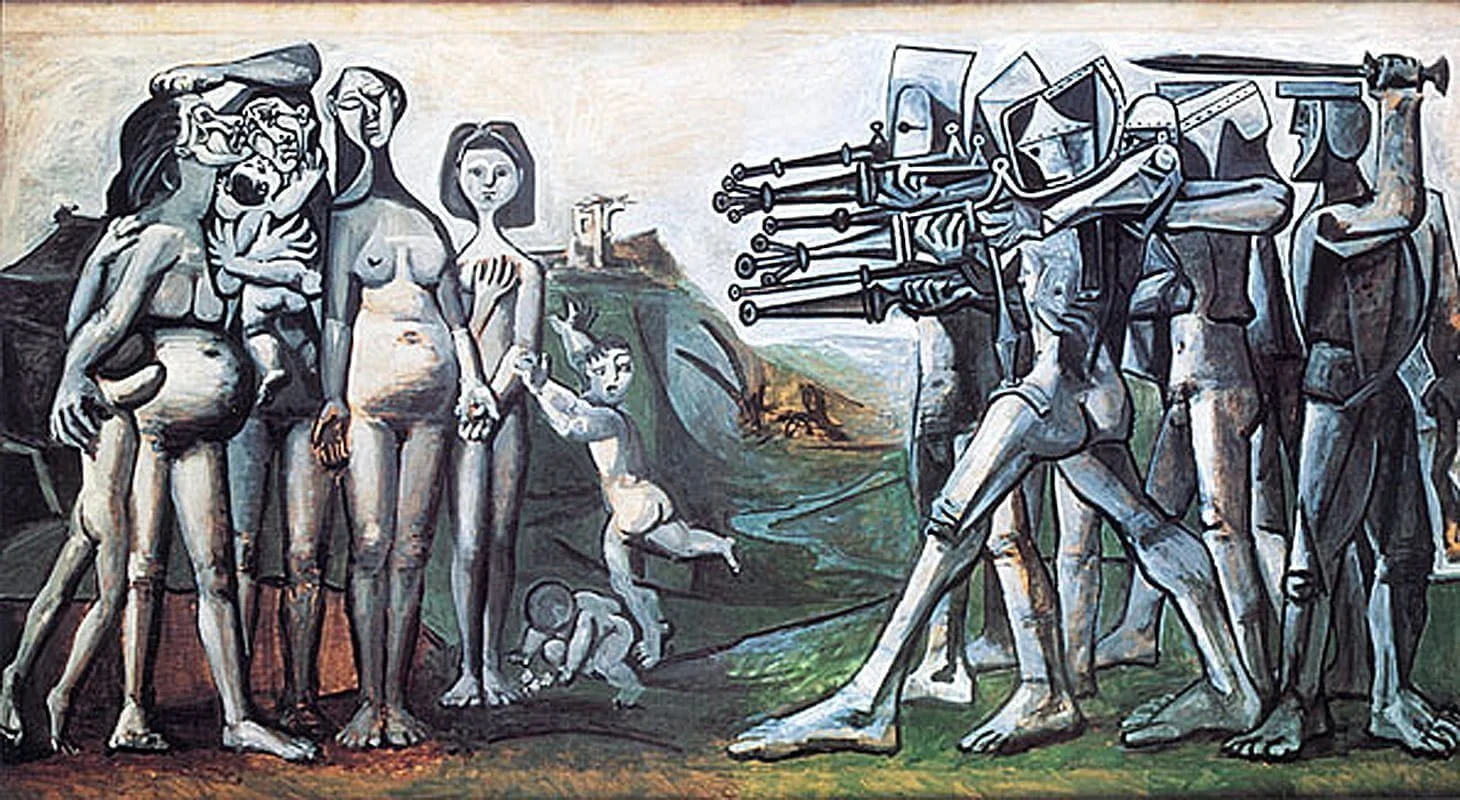 Pablo Picasso – Massaker in Korea – handgemalte Reproduktion auf Leinwand