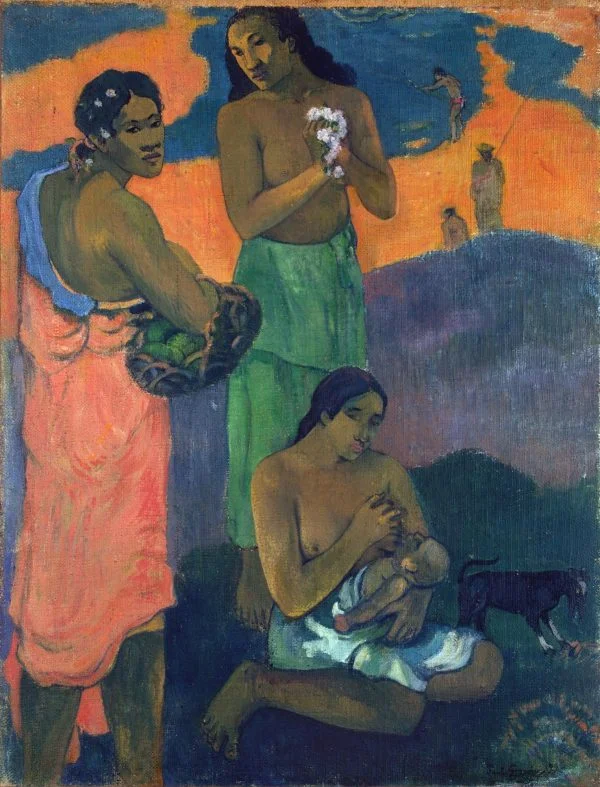 Slike na platnu - Paul Gauguin - Maternity (Women on the Seashore) - Ročno slikane slike, reprodukcije slik znanih slikarjev, olje na platnu, oljne slike, moderne stenske slike, umetniške slike za na steno, ambientalne, abstraktne, dekorativne stenske slike