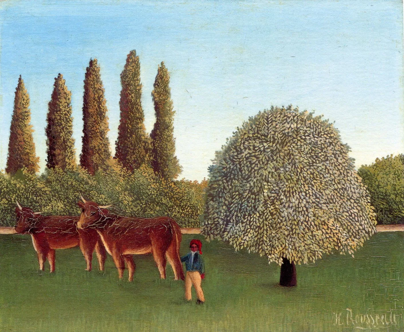 Henri Rousseau – Wiesenland – handgemalte Reproduktion auf Leinwand