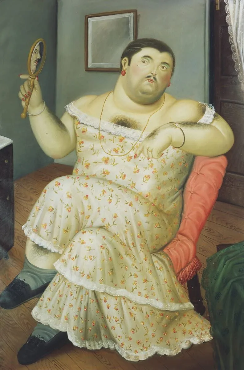 Fernando Botero – Melancholie – handgemalte Reproduktion auf Leinwand
