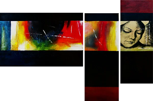 Falfestmények vászonra - Modern festészet Gondolat színben - dekoratív több részes festészet - modern festmények, ambient festmények falra, absztrakt festmények, dekoratív falfestmények, festmények adásvétele