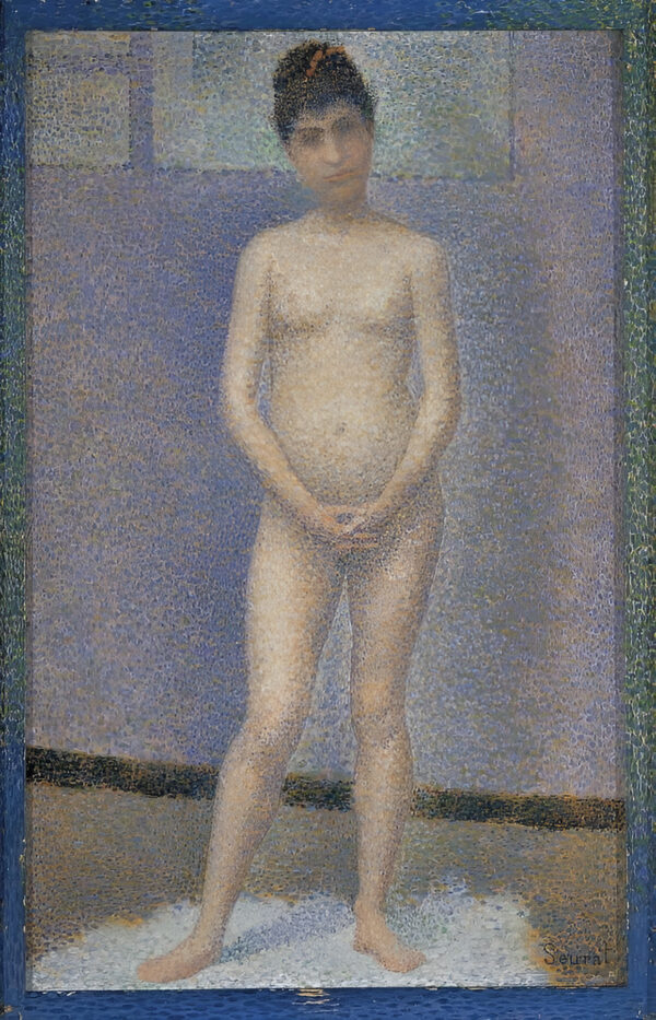 Slike na platnu - Georger Seurat - Model Facing Front (study for Models) II) - Ročno slikane slike, reprodukcije slik znanih slikarjev, olje na platnu, oljne slike, moderne stenske slike, umetniške slike za na steno, ambientalne, abstraktne, dekorativne stenske slike