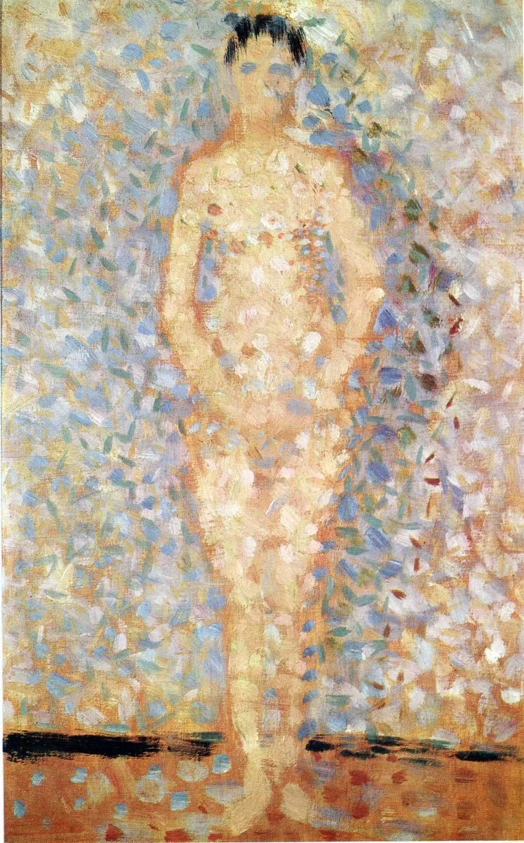 Slike na platnu - Georger Seurat - Model Facing Front (study for Models) - Ročno slikane slike, reprodukcije slik znanih slikarjev, olje na platnu, oljne slike, moderne stenske slike, umetniške slike za na steno, ambientalne, abstraktne, dekorativne stenske slike