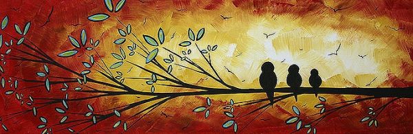 Stenske slike na platnu - Moderna slika Družinsko drevo - moderne slike, ambientalne slike za na steno, abstraktne slike, dekorativne stenske slike, nakup in prodaja slik