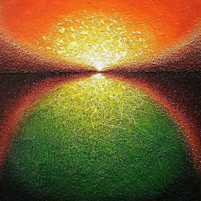 Quadri moderni - Quadro moderno Quando il sole tocca la terra - quadri moderni, quadri ambientali per pareti, quadri astratti, quadri decorativi, acquisto e vendita di quadri