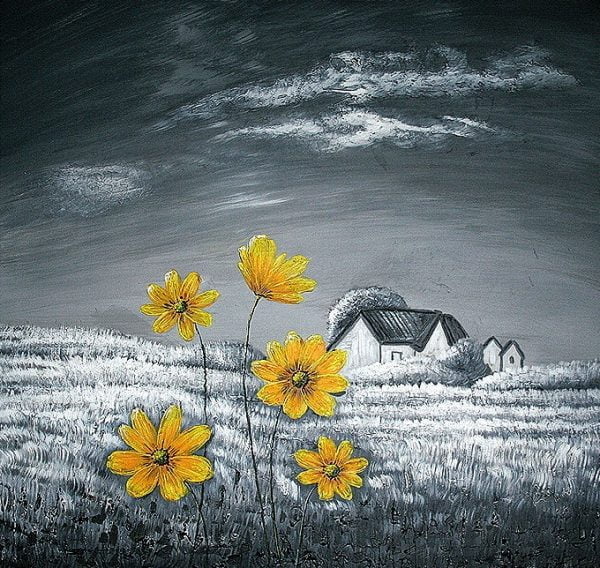 Stenske slike na platnu - Moderna slika Polje - moderne slike, ambientalne slike za na steno, abstraktne slike, dekorativne stenske slike, nakup in prodaja slik