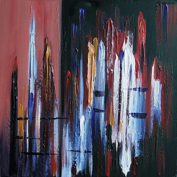 Slike na platnu - Moderna slika Tragovi II - moderne slike, ambijentalne slike za zid, apstraktne slike, dekorativne zidne slike, kupovina i prodaja slika