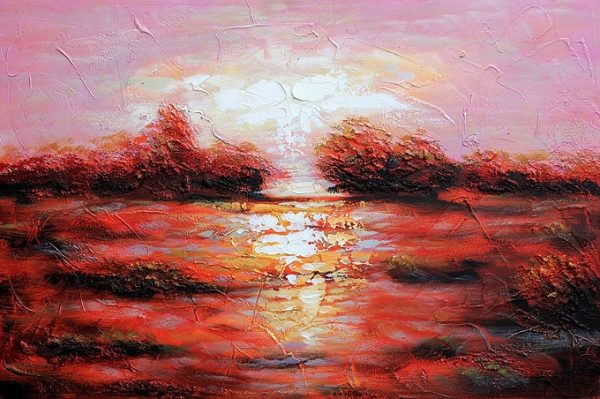 Slike na platnu - Moderna slika Sončni vzhod I - moderne slike, ambientalne slike za na steno, abstraktne slike, dekorativne stenske slike, nakup in prodaja slik