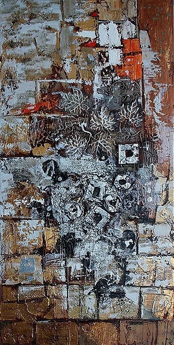 Slike na platnu - Moderna slika Zgodbe IV - moderne slike, ambientalne slike za na steno, abstraktne slike, dekorativne stenske slike, nakup in prodaja slik